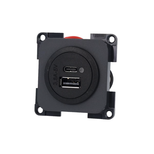 USB-Doppelladesteckdose C/A schwarz