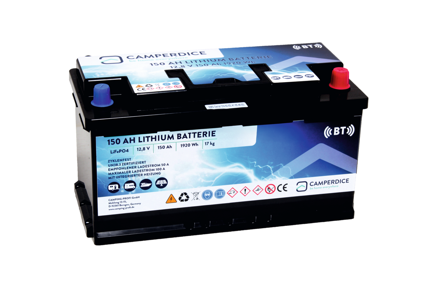 CAMPERDICE 150Ah Lithium Batterie BT (D)