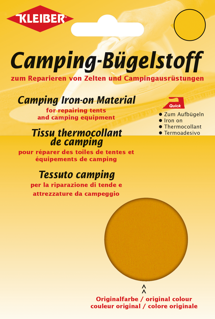 Camping-Bügelstoff grau