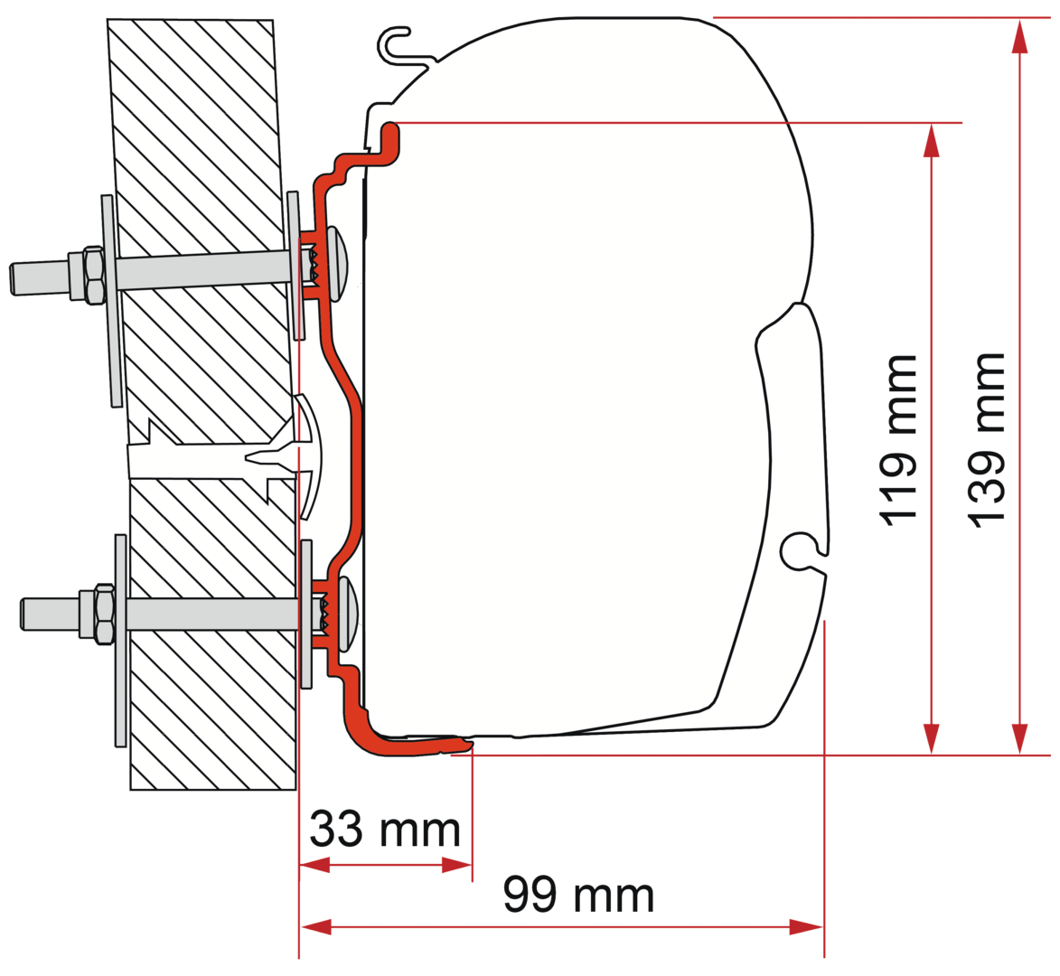 Adapter Hymer ab 2016, 300 cm (S) (B)