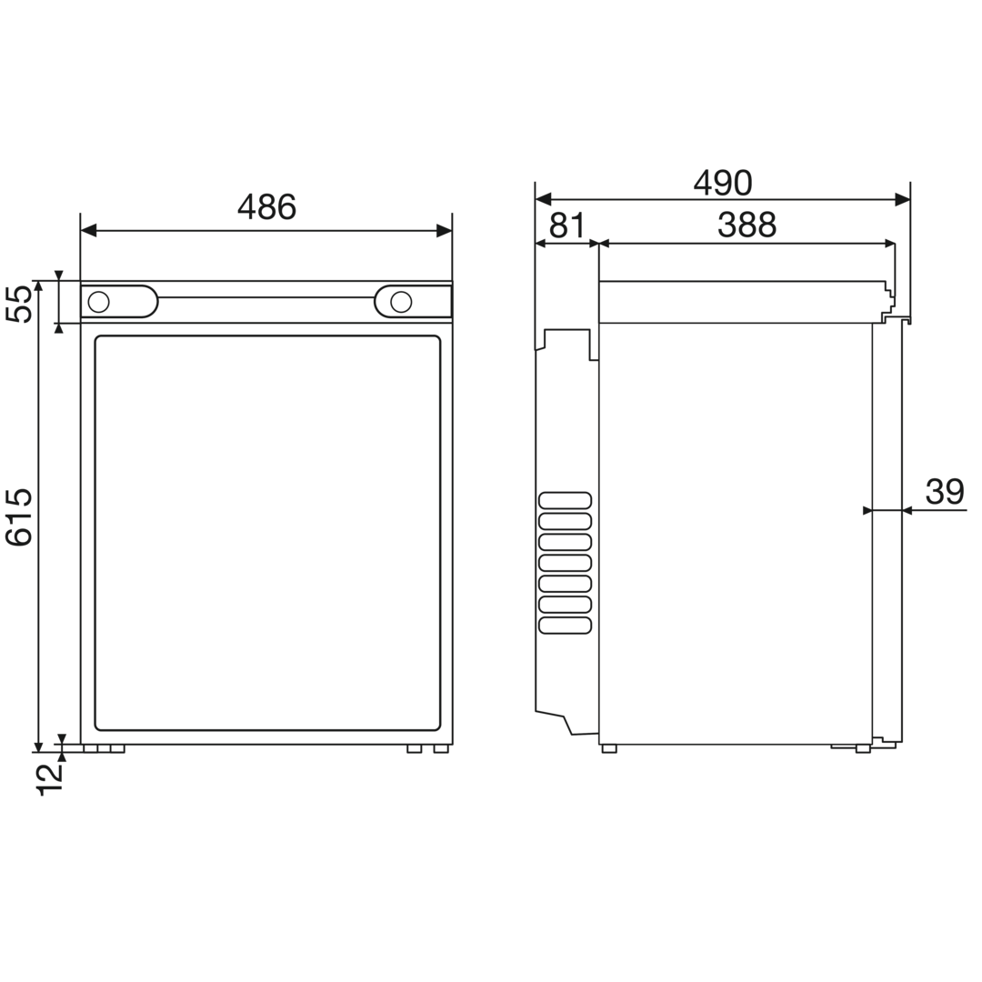 Absorber-Kühlschrank RF60 30mbar (A)