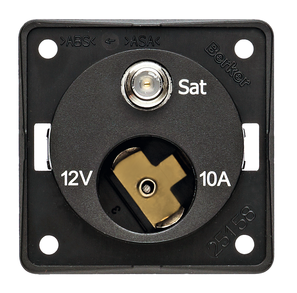 Steckdose 12 V + SAT braun NV