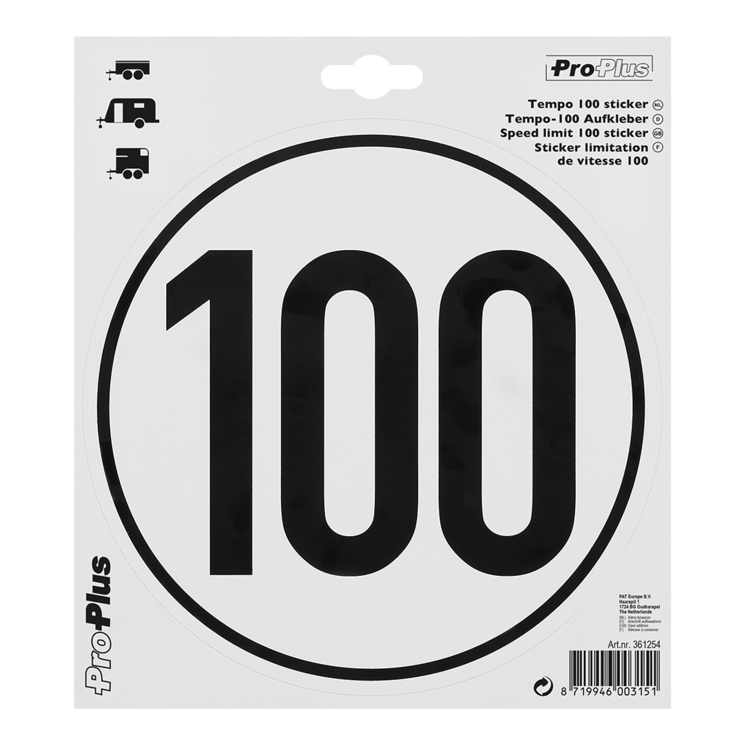 Geschwindigkeitsaufkleber 100 km-h