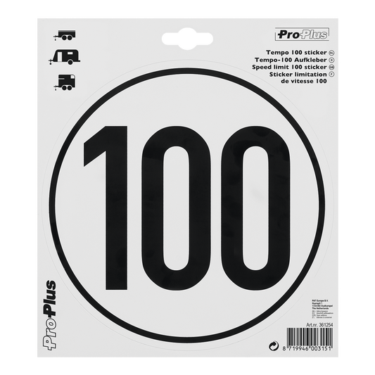 Geschwindigkeitsaufkleber 100 km-h
