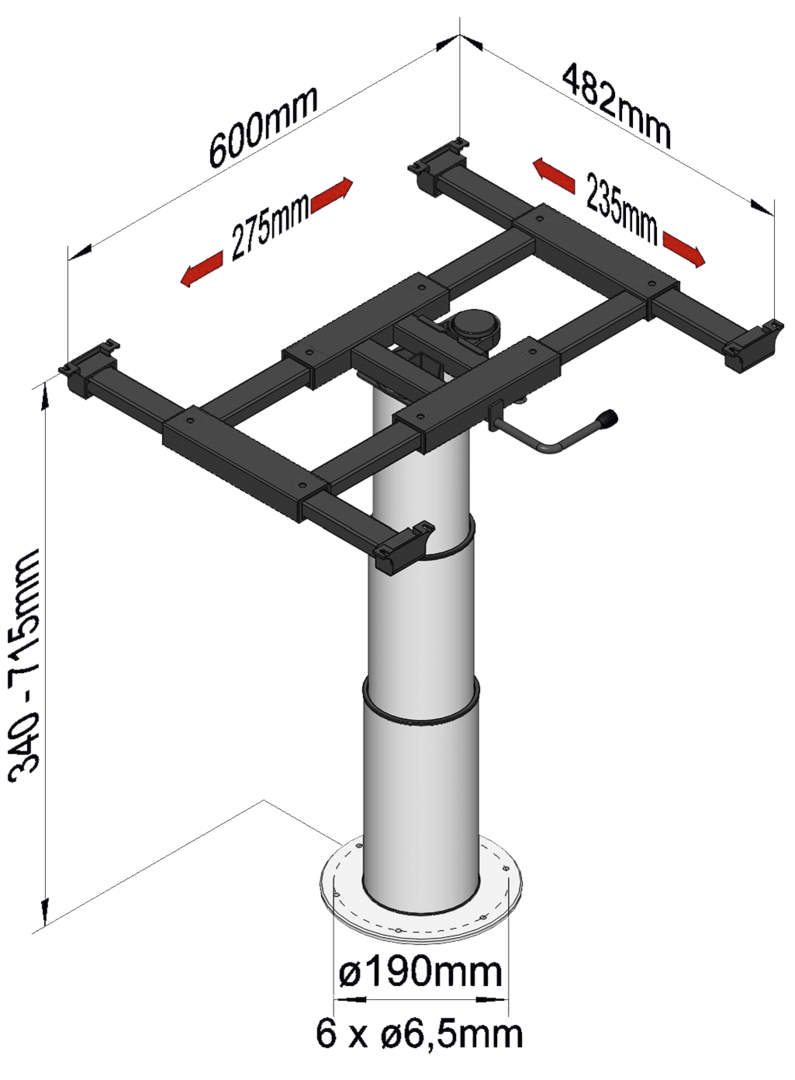 Liftgestell mit Verschiebung
