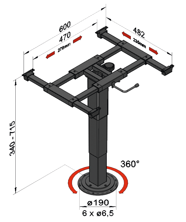 Liftgestell mit Verdrehung anthrazit