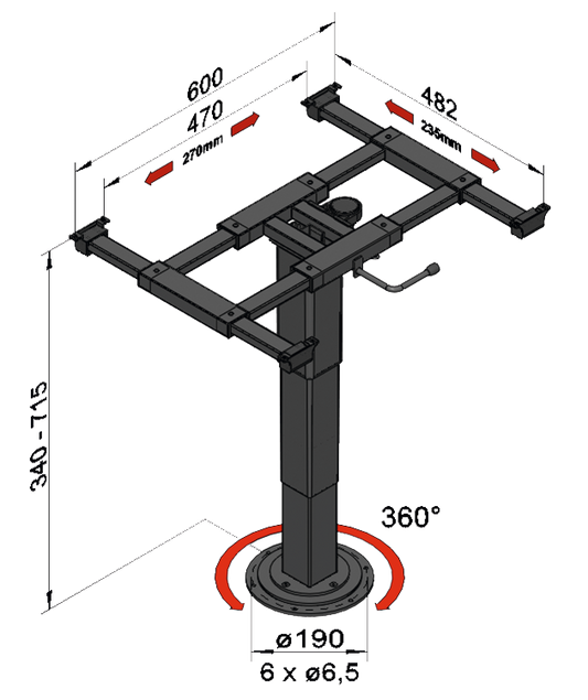 Liftgestell mit Verdrehung anthrazit