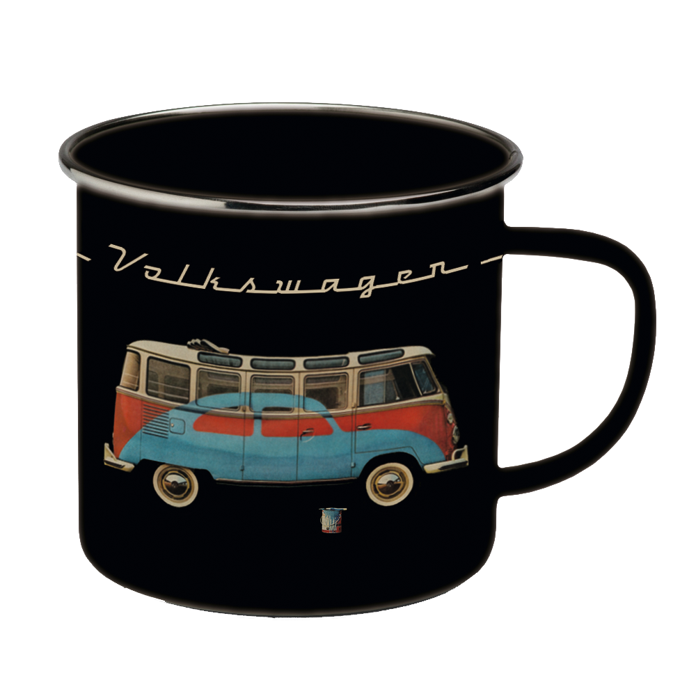 VW Collection Emaille Tasse schwarz (R)