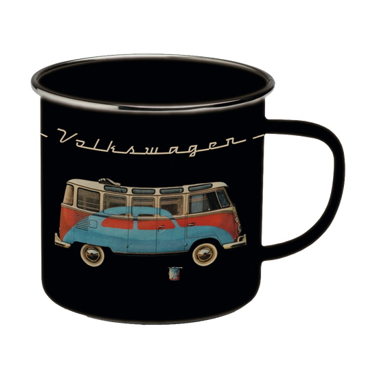 VW Collection Emaille Tasse schwarz (R)