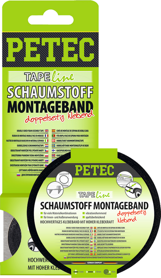 Schaumstoff-Montageband schwarz 2 m