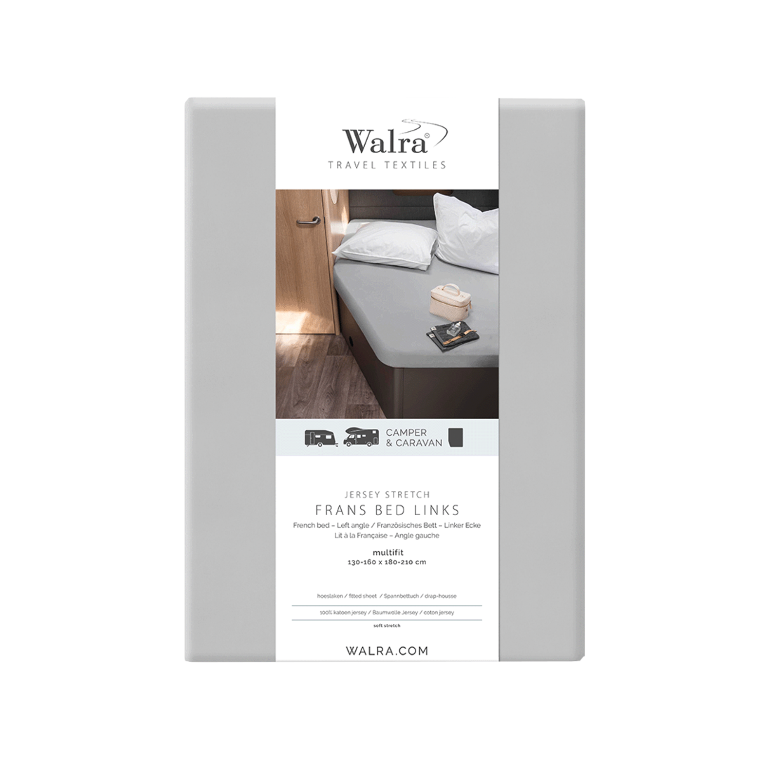 Walra Jersey-Spannbettlaken links grau