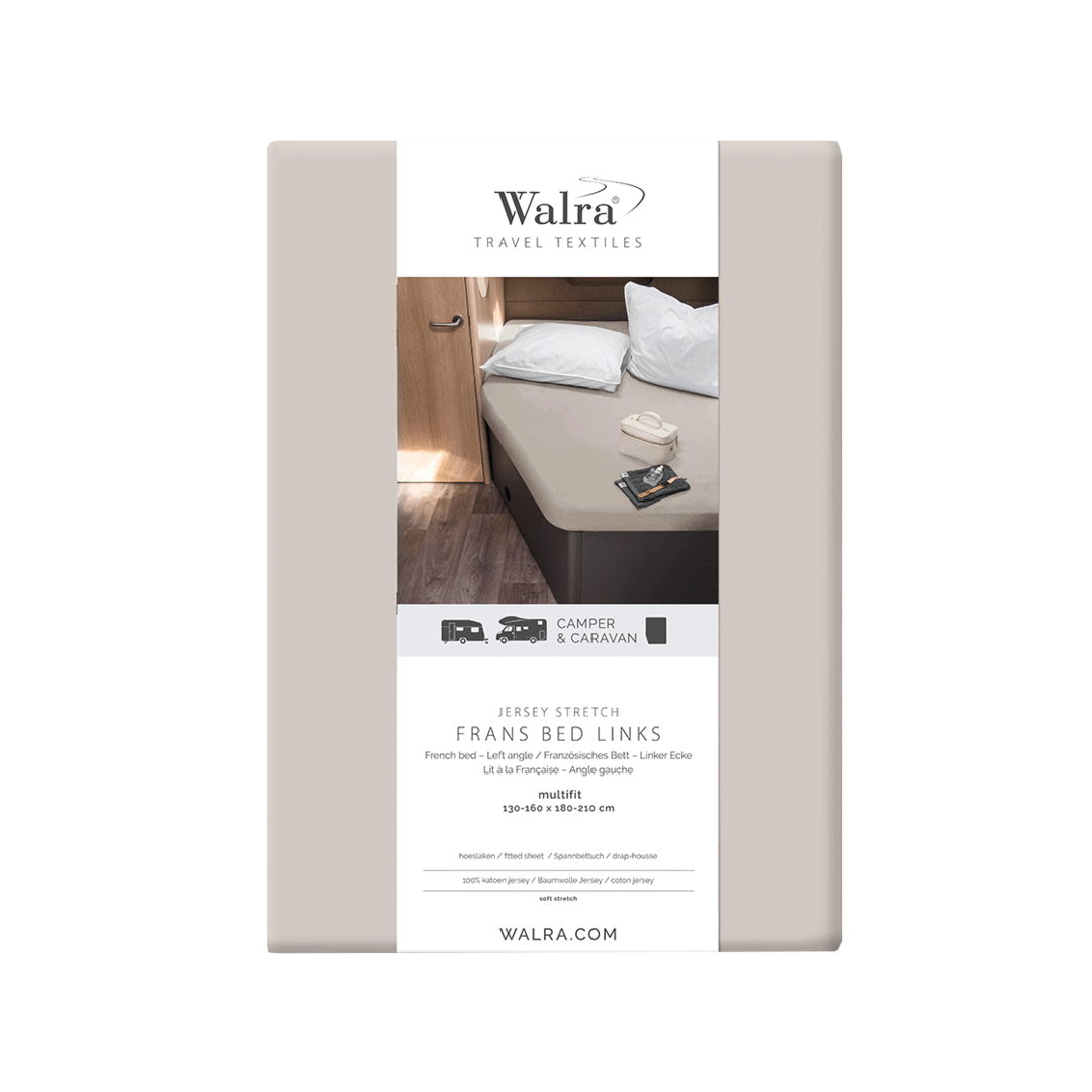 Walra Jersey-Spannbettlaken links sand